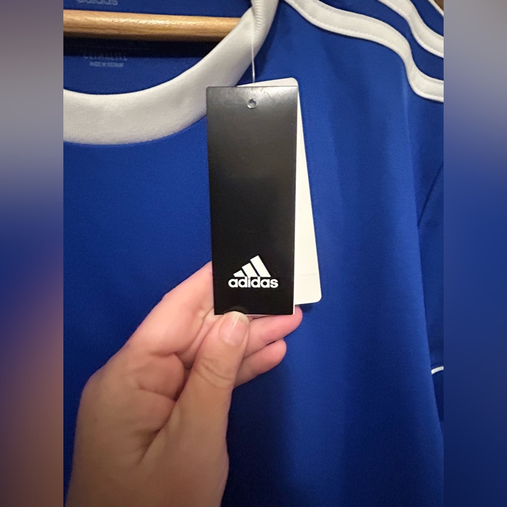adidas new Royal Blue Long Sleeve Soccer Jersey with White Trim